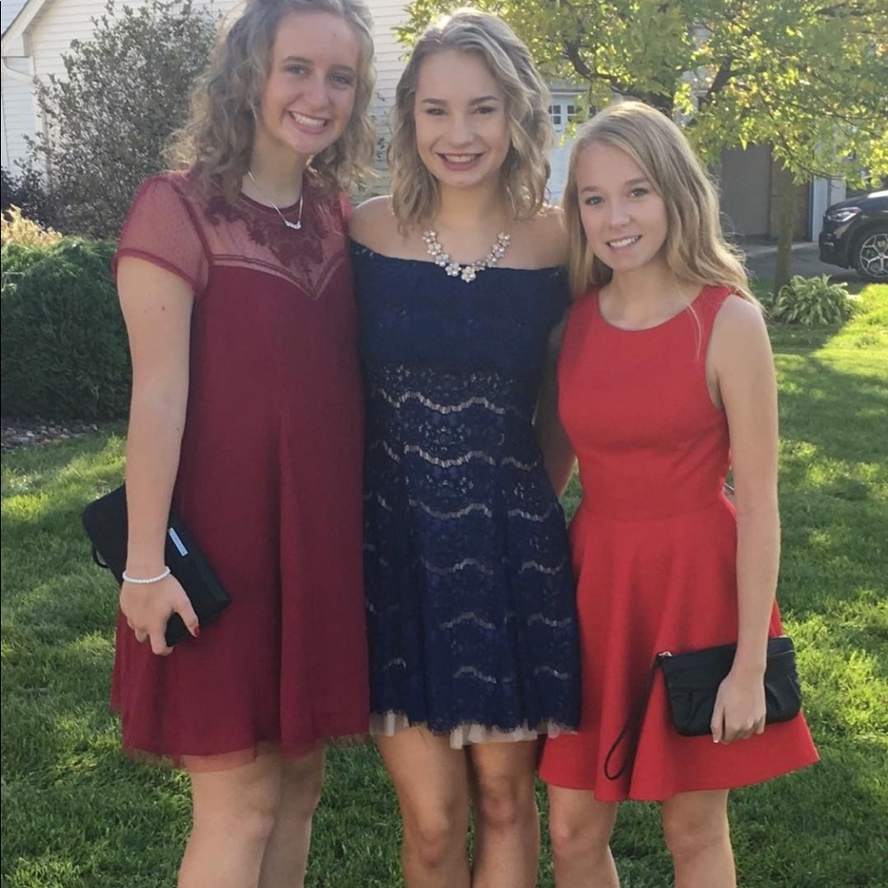 Navy Blue Lace Dress